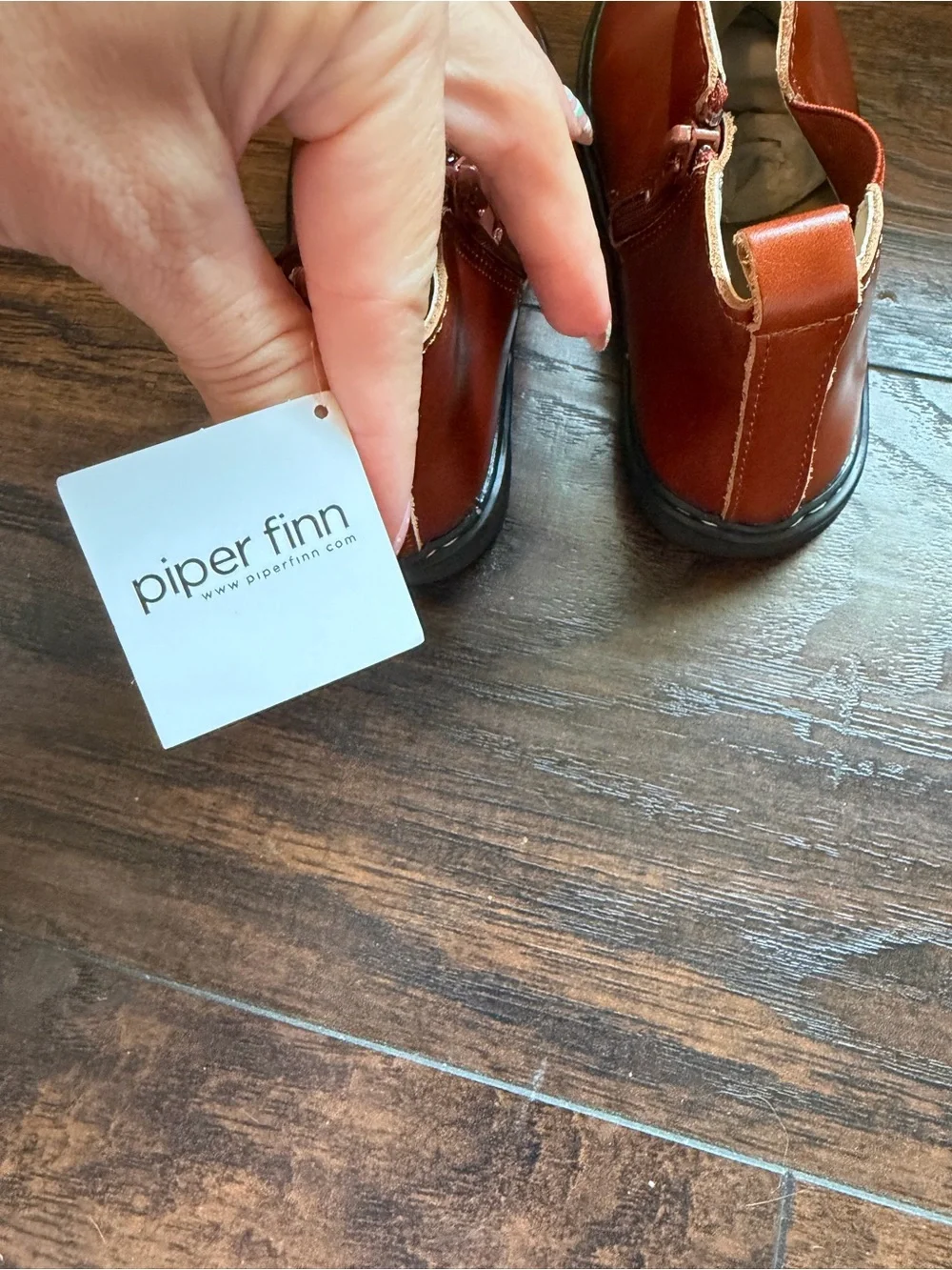 Kids Leather Boots in Cognac